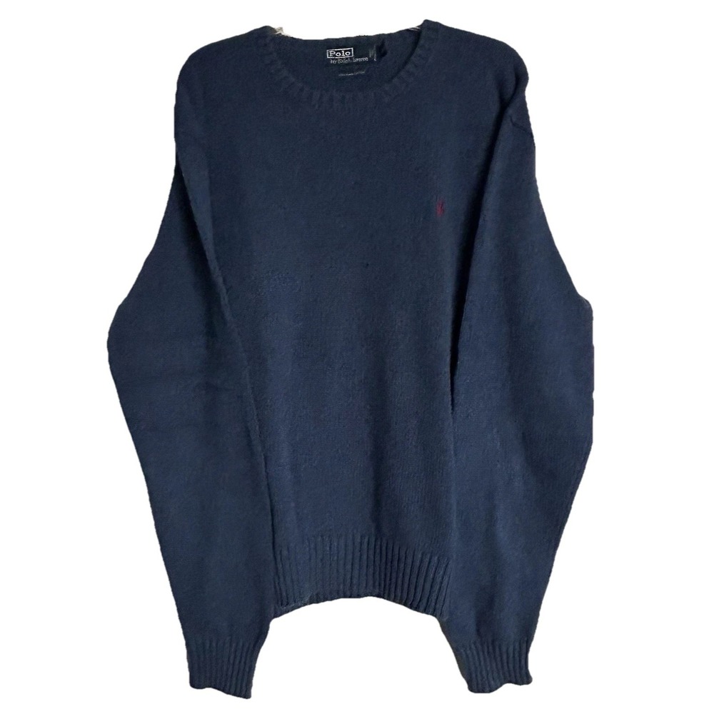 Polo Ralph Lauren Men's XXL Navy Sweater – Pima Cotton Knit Pullover Fall Winter